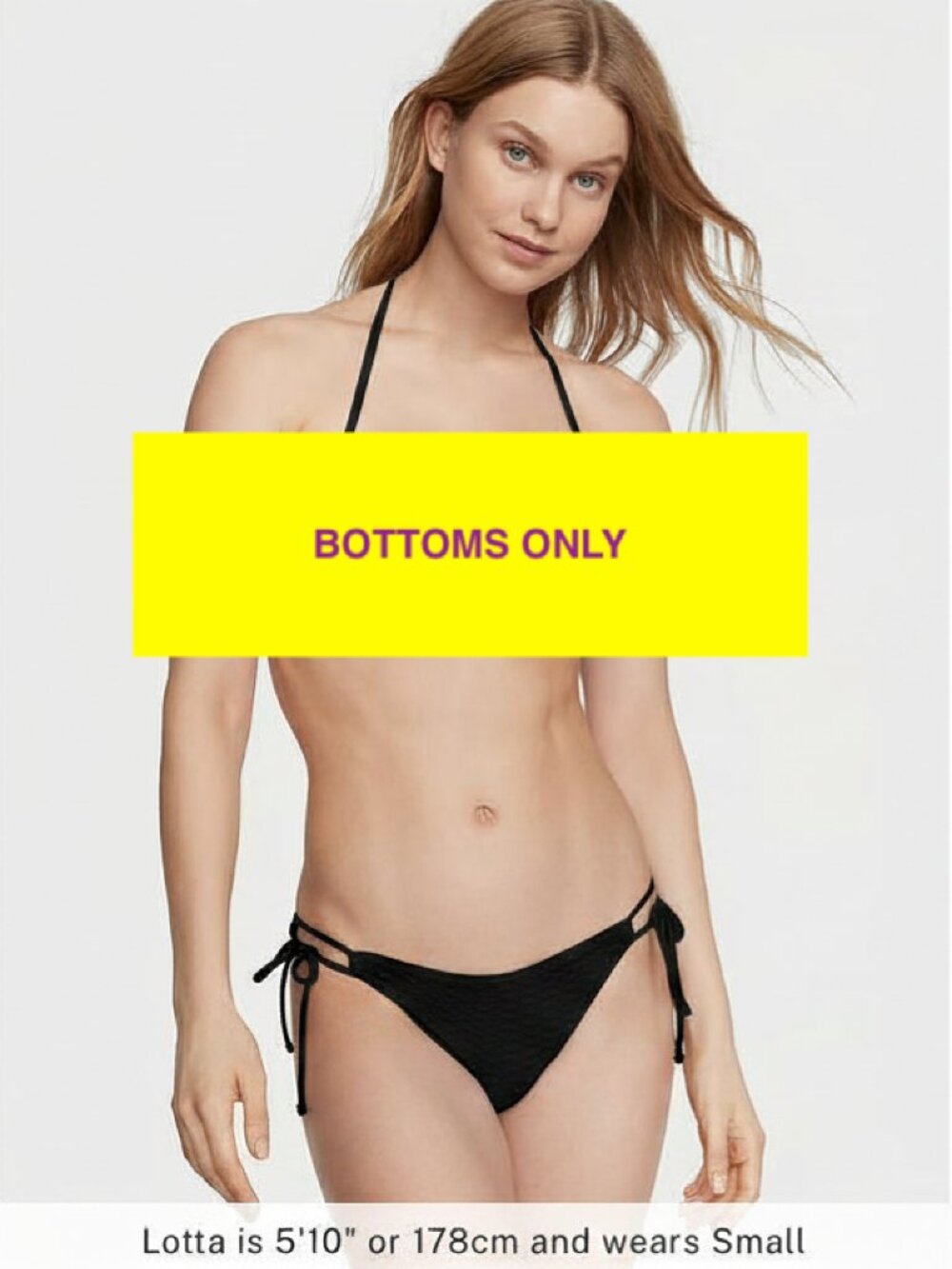 NWT Victoria's Secret Mix Match Side-Tie Bikini Bottom Black XS - Picture 1 of 9